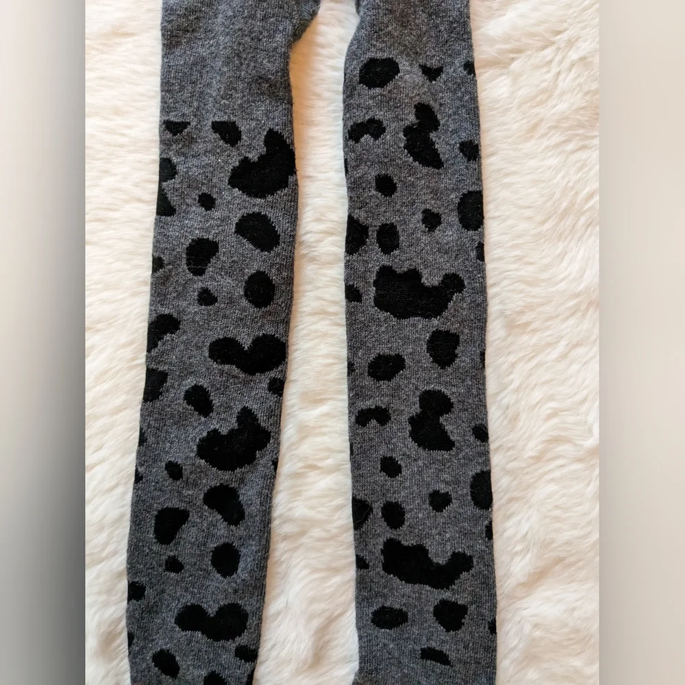 NWOT Baby Gap Spotted Knit Tights Grey Black 12-24m